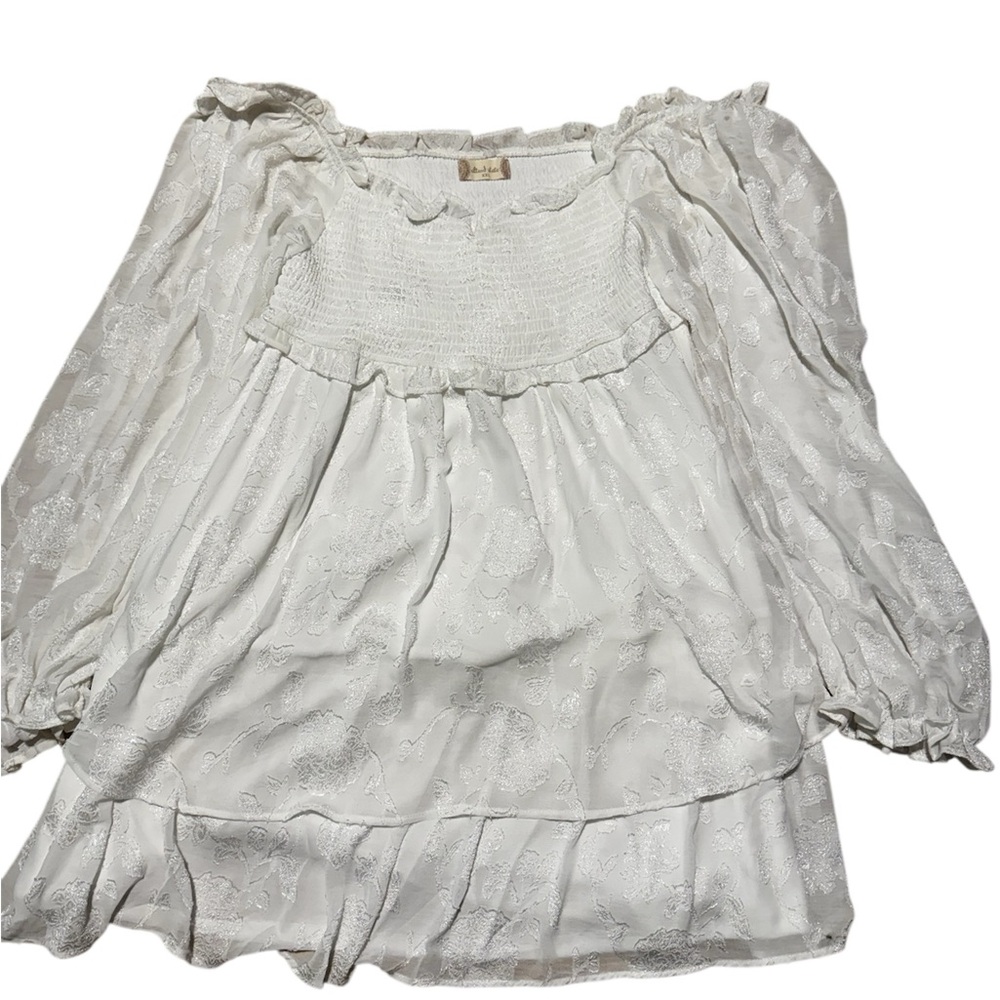 Altar'd State White Dress with Floral Lace Detail